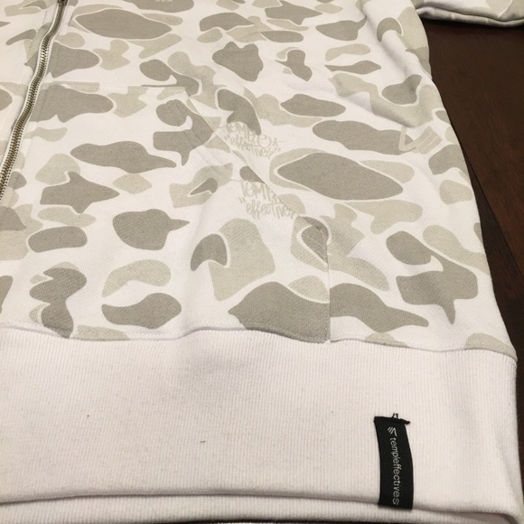 New Temple Effectives Faux Hoodie XL White Camo - Picture 5 of 5